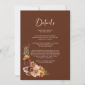 Invitation Tout en un Rustique Floral Mariage Arc de terre cu (Dos)