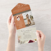 Invitation Tout En Un Rustique Floral Mason Jar Mariage (Déchirure)