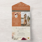 Invitation Tout En Un Rustique Floral Mason Jar Mariage (À l'intérieur)