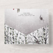 Invitation Tout En Un Rustique gothique Noir & Bourgogne Halloween PERSO (Verso)