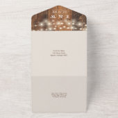 Invitation Tout En Un Rustique Grange Bois Éclairage QR Code Mariage (Dehors)