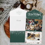 Invitation Tout En Un Rustique hiver neigeux | Christmas Photo Collage<br><div class="desc">Envoyez à votre famille et à vos amis une carte de vacances de style collage unique avec vos photos de famille préférées. Ajoutez simplement vos coordonnées sur ce modèle facile à utiliser pour en faire une carte de Noël unique. Ajoutez votre libellé personnalisé à cette conception à l'aide des cases...</div>