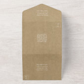 Invitation Tout En Un Rustique Kraft & Twine Bow Mariage (Dehors)