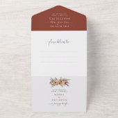 Invitation Tout En Un Rustique Mariage d'aquarelle Florale en terre cuit (Dehors)