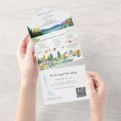 Invitation Tout En Un Rustique Mariage du lac d'automne (Déchirure)