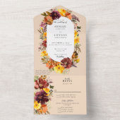 Invitation Tout En Un Rustique Marsala Brûlé Orange Chute Wreath (À l'intérieur)