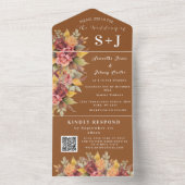 Invitation Tout En Un Rustique Orange Terracotta Automne Boho Mariage RS (À l'intérieur)