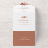 Invitation Tout En Un Rustique QR Code Terracotta Pampas Mariage en herb (Dehors)