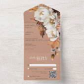 Invitation Tout En Un Rustique rouille & Crème Automne Floral & Feuille (À l'intérieur)