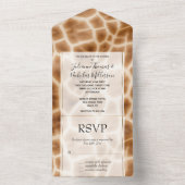 Invitation Tout En Un Safari Brown Cream Giraffe (À l'intérieur)