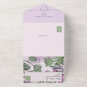 Invitation Tout En Un Sage artistique Vert pourpre Mariage (Dehors)