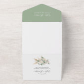 Invitation Tout En Un Sage Green Boho Pampas Grass Mariage (Dehors)