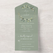 Invitation Tout En Un Sage Green Eucalyptus Verdure Mariage Élégant (À l'intérieur)