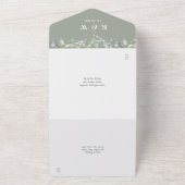 Invitation Tout En Un Sage Green Floral Mariage (Dehors)