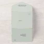 Invitation Tout En Un Sage Green Leaves and Gold Dust Wedding | (Dehors)