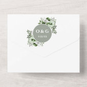 Invitation Tout En Un Sage Green Moderne Botanique Floral Mariage (Verso)