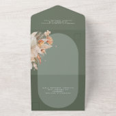 Invitation Tout En Un Sage Green pampas bohème herbe mariage (Dehors)