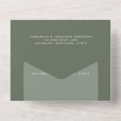 Invitation Tout En Un Sage Green pampas bohème herbe mariage (Verso)