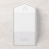 Invitation Tout En Un Sage Green Simple Mariage moderne (Dehors)