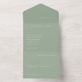 Invitation Tout En Un Sage Green Simple Modern Wedding (À l'intérieur)