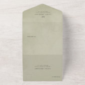 Invitation Tout En Un Sage Green Velvet, Laurel Wreath Wedding (Dehors)