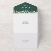 Invitation Tout En Un Sage Lilac Folithe Emerald Monogram Mariage (Dehors)