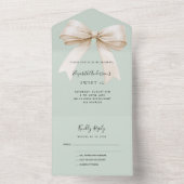 Invitation Tout En Un Sage vert beige crème arc Sweet 16 rsvp (À l'intérieur)
