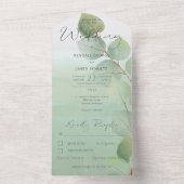 Invitation Tout En Un Sage Vert Moderne Eucalyptus Dîner (À l'intérieur)