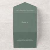 Invitation Tout En Un Samantha Forêt Vert traditionnel Mariage élégant (Dehors)