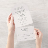 Invitation Tout En Un Samantha Forêt Vert traditionnel Mariage élégant (Déchirure)