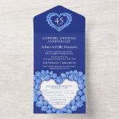 Invitation Tout En Un Saphir bleu 45e anniversaire de mariage (À l'intérieur)