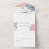 Invitation Tout En Un Scandinave Japandi Moderne Abstrait Mariage (À l'intérieur)