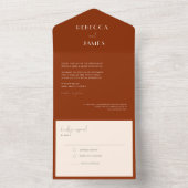 Invitation Tout En Un Sceau Boho Terracotta moderne Envoyer Mariage (À l'intérieur)