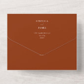Invitation Tout En Un Sceau Boho Terracotta moderne Envoyer Mariage (Verso)