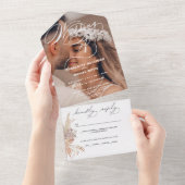 Invitation Tout En Un Sceau élégant et Boho d'envoi | Le Mariage de | (Déchirure)