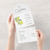 Invitation Tout En Un Sceau Mariage citron D'Été Et Envoyer (Déchirure)