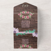 Invitation Tout En Un Script à fleurs en bois rustique (Dehors)