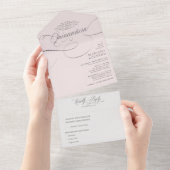 Invitation Tout En Un Script Classique Langage Traditionnel Pink Quincea (Déchirure)