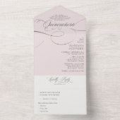 Invitation Tout En Un Script Classique Langage Traditionnel Pink Quincea (À l'intérieur)