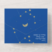 Invitation Tout En Un Script de mariage astrologique Constellation Gold (Verso)