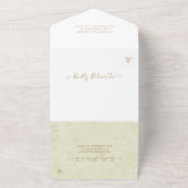 Invitation Tout En Un Script d'huile d'or moderne Floral Frame Mariage R (Dehors)