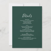 Invitation Tout en un script Emerald Mariage vert (Dos)
