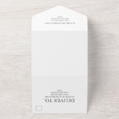 Invitation Tout En Un Script minimal simple Mariage noir et blanc (Dehors)