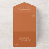 Invitation Tout En Un Script moderne Mariage orange brûlé (Dehors)