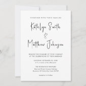 Invitation Tout en un script moderne minimaliste Mariage (Devant)