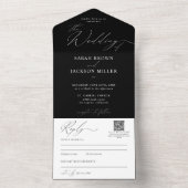 Invitation Tout En Un Script moderne simple et élégant Mariage de code Q (À l'intérieur)
