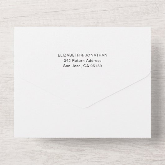Invitation Tout En Un Script moderne transparent photo simple mariage (Verso)