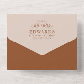 Invitation Tout En Un Script Terracotta Bohemian Wedding RSVP QR Code (Verso)