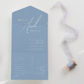 Invitation Tout En Un Script Whimsical | Phoque Décontracté bleu Dusty e