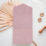 Invitation Tout En Un Script Whimsical | Sceau et envoi Rose Dusty<br><div class="desc">Voici notre magnifique script lunatique | sceau rose poussiéreux et envoyer tout en une invitation parfaite pour votre simple fête moderne de printemps de boho. Notre design élégant comprend une palette de couleurs vives et pastel avec un script de calligraphie vintage et chic. Que vous préfériez un style minimaliste ou...</div>